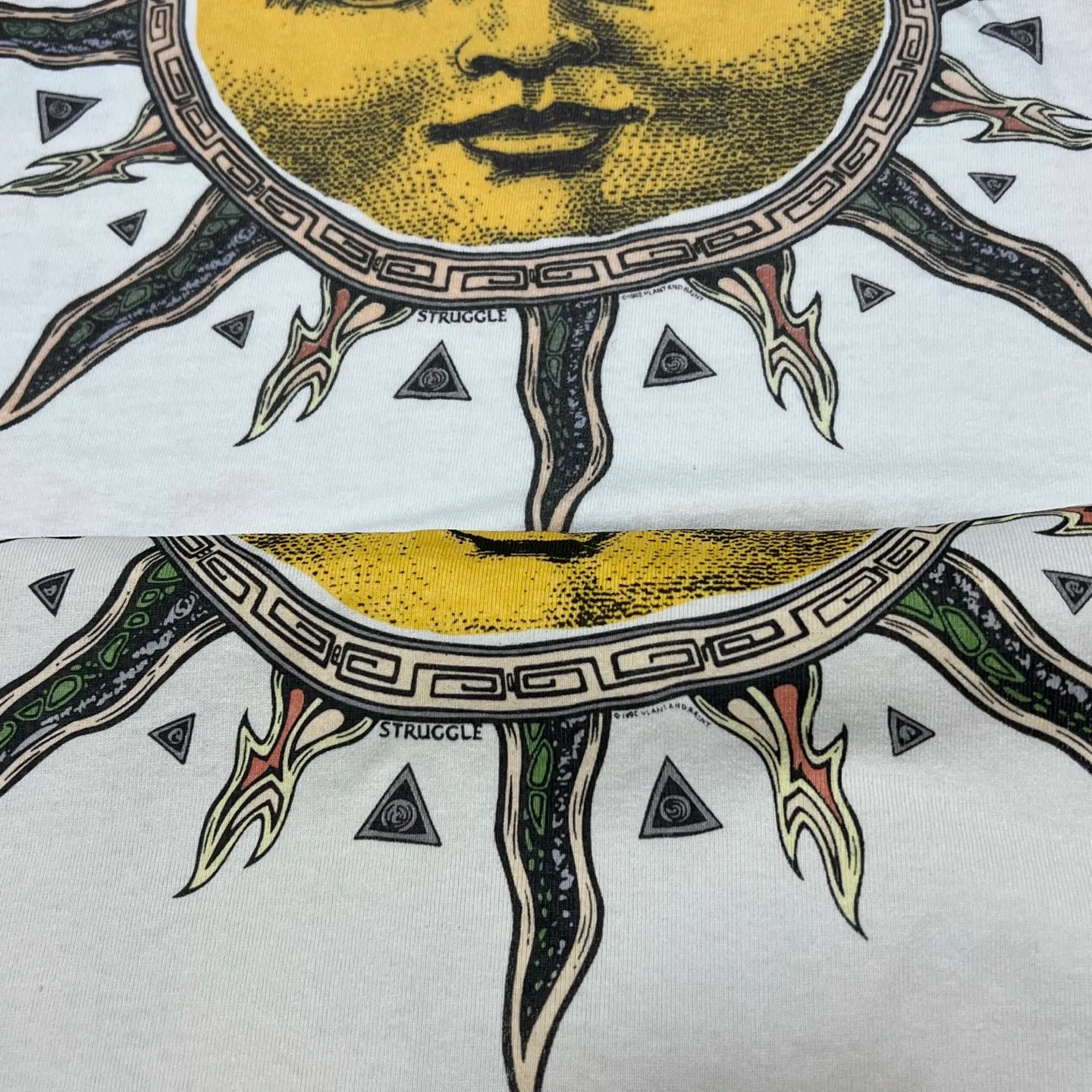 Printing sample comparison CACTUS PLANT FLEA MARKET x SAINT Mxxxxxx SUN SS TEE/WHT CPFM joint model Four-eye sun printed short sleeves off-white S-XL